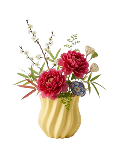 3D KIVRIMLI VAZO SARI