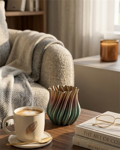 3D KIVRIMLI VAZO SİYAH