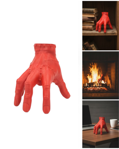 3D Kırmızı El Biblo 17x16 cm Sanatsal ve Dikkat Çekici Dekor