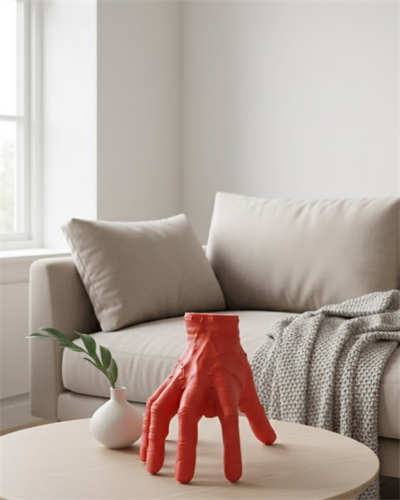 3D Kırmızı El Dekor 17x16 cm Gotik ve Modern Tasarım Obje