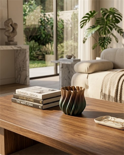 3D Kıvrımlı Siyah Metalik Vazo Modern Dekoratif Şık Ev Aksesuarı