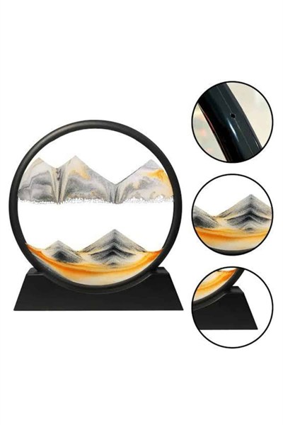 3D LED Işıklı Kum Saati Gece Lambası Hareketli Sulu Kum Saati Orta Boy