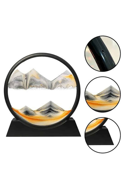 3D LED Işıklı Kum Saati Gece Lambası Hareketli Sulu Kum Saati Orta Boy