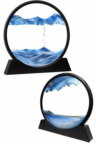 3D LED Işıklı Kum Saati Gece Lambası Hareketli Sulu Kum Saati Orta Boy