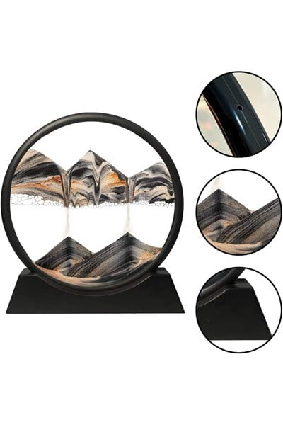 3D Led Işıklı Kum Saati Gece Lambası Hareketli Sulu Kum Saati Dekoratif