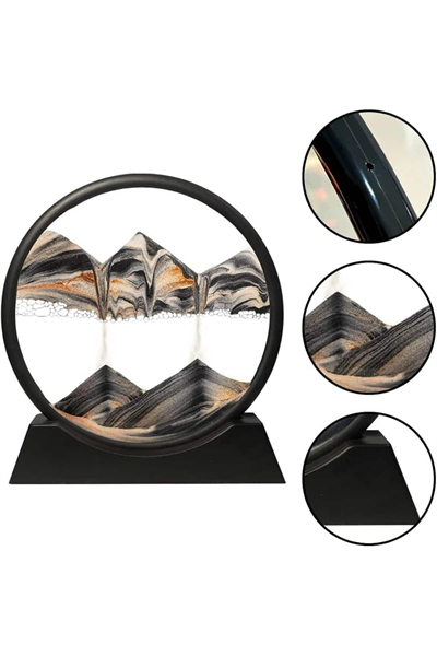 3D Led Işıklı Kum Saati Gece Lambası Hareketli Sulu Kum Saati Dekoratif