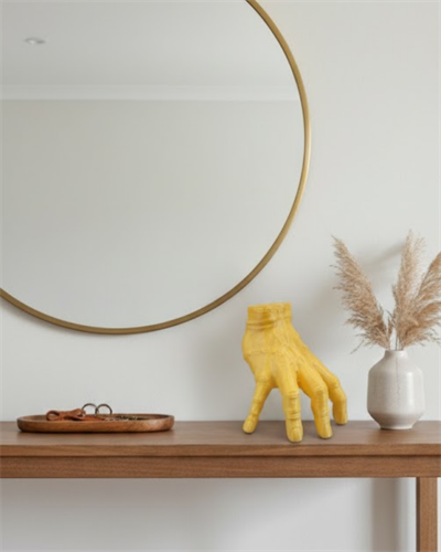 3D Modern Sarı El Biblo 17x16 cm Ev ve Ofis Dekorasyonu