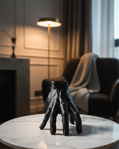 3D Modern Siyah El Heykeli 27x22 cm Konsol ve Raf Üstü Dekor