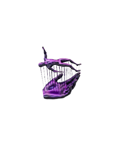 3D Mor İnsan Figürü Dekoratif Duvar ve Masa Üstü Sanat Objesi