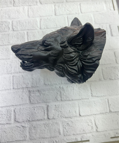 3D Siyah Ayı Başı Duvar Süsü Özel Tasarım Dekoratif Heykel 25x19 cm