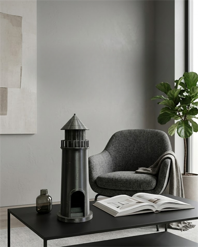 3D Siyah Deniz Feneri Dekoratif Obje Modern Ev ve Ofis Aksesuarı