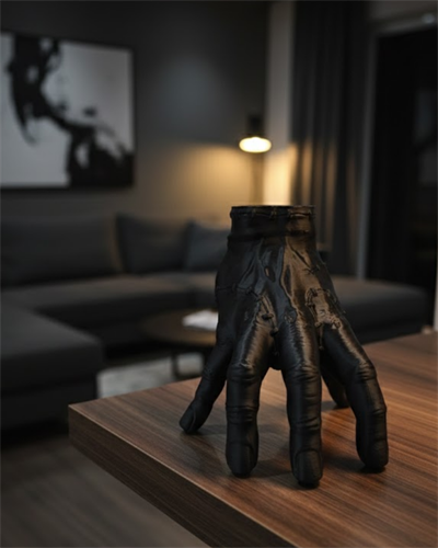 3D Siyah El Dekoratif Biblo 17x16 cm Modern ve Şık Tasarım