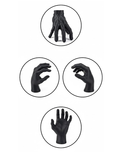 3D Siyah El Tasarım Dekor 17x16 cm Konsol ve Şömine Üstü Obje