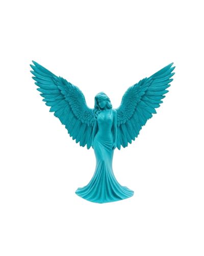 3D Turkuaz Melek İnsan Biblo  Estetik Dekoratif Obje