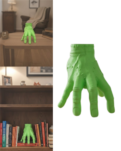 3D Yeşil El Dekoratif Heykel 27x22 cm Büyük Boy Modern Tasarım