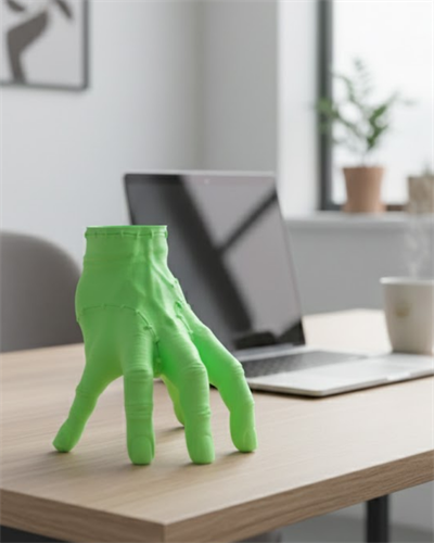 3D Yeşil El Tasarım Dekor 27x22 cm Büyük Boy Şık Obje