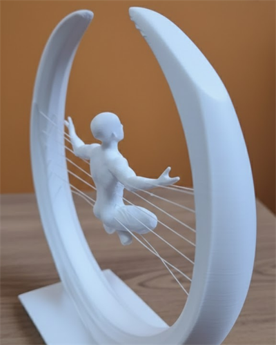 3D Zen Heykeli Beyaz Ay İçinde Meditasyon Figürü Dekoratif Obje