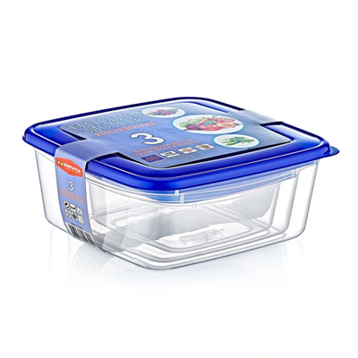 3lü Kare Saklama Kabı Seti