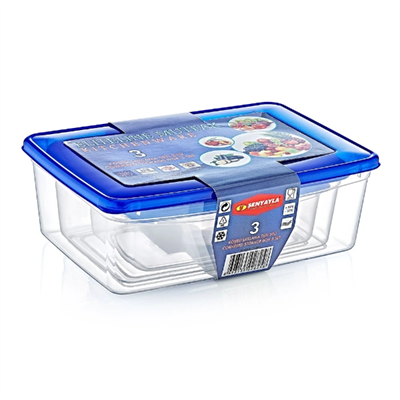 3lü Köşeli Saklama Kabı Seti