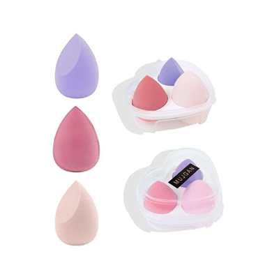 3lü Makyaj Süngeri Seti Kalpli Kutu