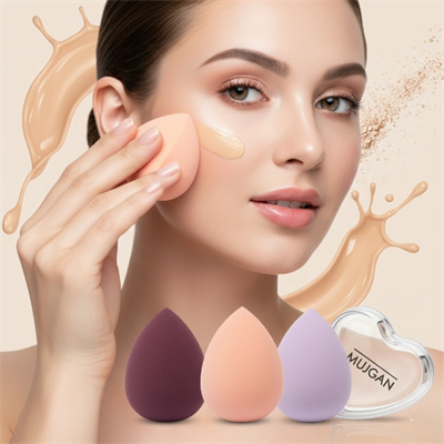 3lü Makyaj Süngeri Seti Kalpli Kutu