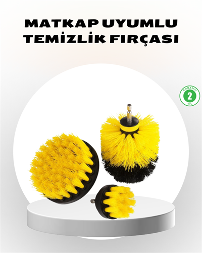 3’lü Matkap Ucu Fırça Seti – Derinlemesine Temizlik, Tüm Yüzeylerle Uyumlu