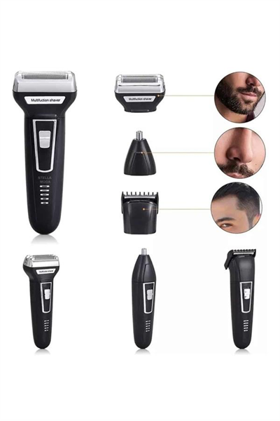 3lü Set Saç Sakal Kesme Traş Makinesi Burun Kılı Alma Tıraş Makinesi