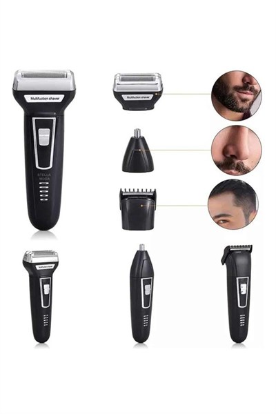 3lü Set Saç Sakal Kesme Traş Makinesi Burun Kılı Alma Tıraş Makinesi