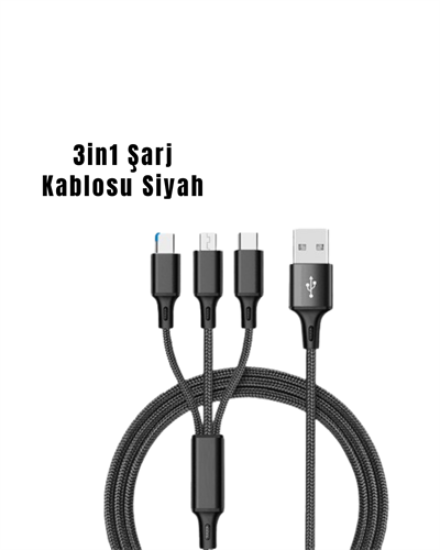 3’ü 1 Arada Hızlı Şarj Kablosu