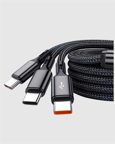 3’ü 1 Arada Hızlı Şarj Kablosu iOS Android Type-C Uyumlu ve Dayanıklı