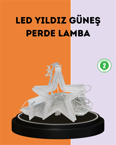 3x3 Metre Yıldız Peri Led Perde Işık Romantik Dekorasyon