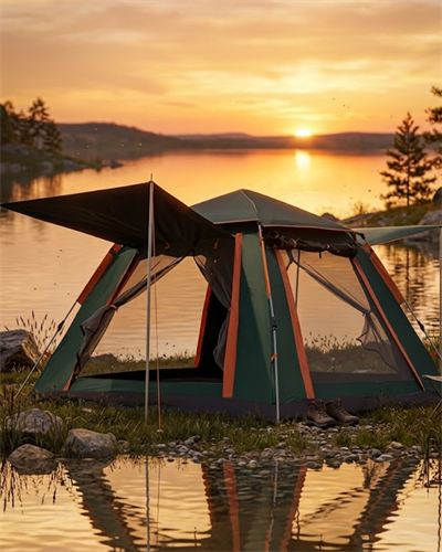 4 5 Kişilik Kamp Çadırı Güneşlikli Suya Dayanıklı Geniş Hacimli Outdoor