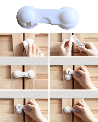 4 Adet Çocuk Güvenliği Dolap Kilidi Yapışkanlı Pratik Kullanım Ev İçi Koruma