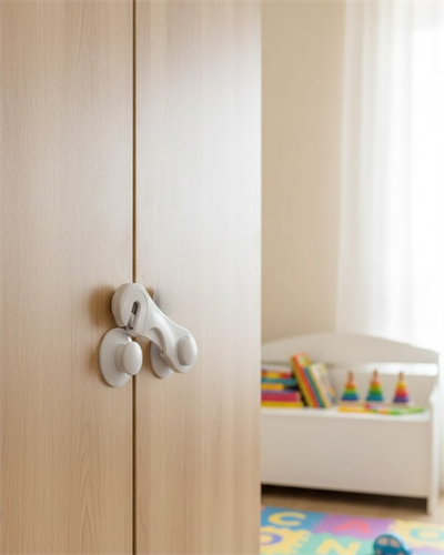 4 Adet Çocuk Güvenliği Dolap Kilidi Yapışkanlı Pratik Kullanım Ev İçi Koruma