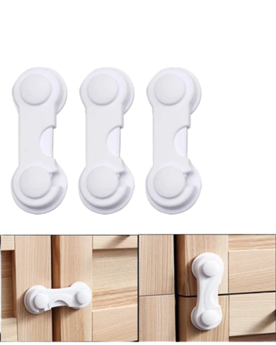 4 Adet Çocuk Güvenliği Dolap Kilidi Yapışkanlı Pratik Kullanım Ev İçi Koruma
