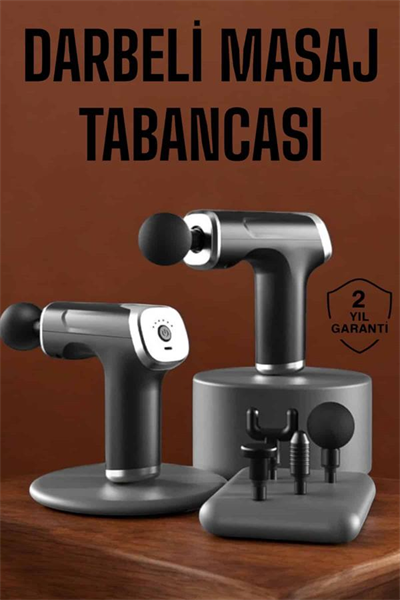 4 Başlıklı Darbeli Şarjlı Masaj Aleti Tabancası Kablosuz