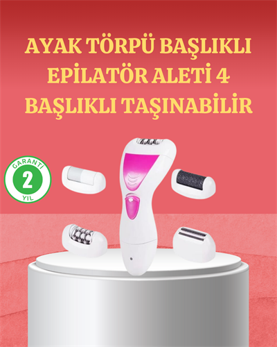 4 Başlıklı Kablosuz Şarjlı Epilasyon Cihazı