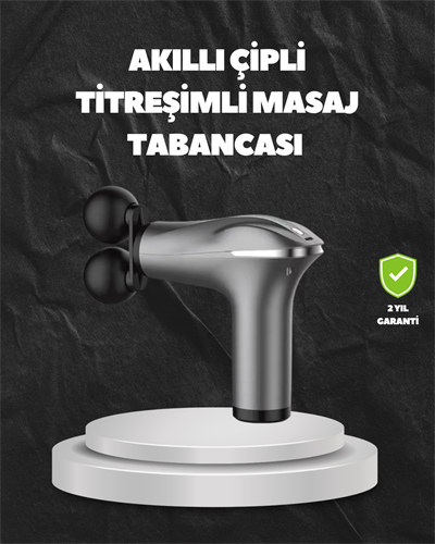 4 Başlıklı Şarjlı Masaj Tabancası Bel Sırt Boyun Bacak Kas Rahatlatıcı