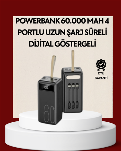 4 Çıkışlı Hızlı Şarj Destekli Powerbank