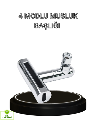 4 Fonksiyonlu Musluk Başlığı 360 Derece Dönebilen ve Su Tasarruflu