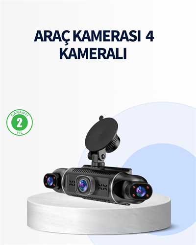 4 Kameralı Araç İçi Kamera 1080P GPS Takip WiFi Gece Görüşlü