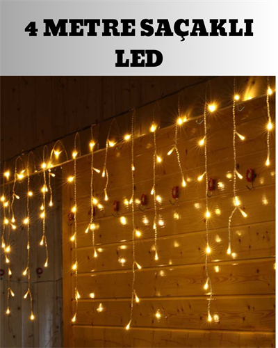 4 Metre Şelale Led Işık Perdesi Dekoratif