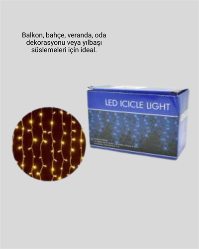 4 Metre Şelale Perde Led Işık Dış Mekan İç Mekan Uyumlu