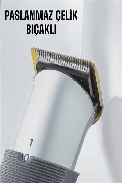 4 Taraklı Profesyonel Şarjlı Saç ve Sakal Kesme Tıraş Makinesi Seti