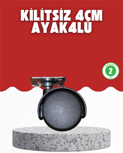 4 cm Kilitsiz Tekerlek Ayak Seti Zemin Koruyucu