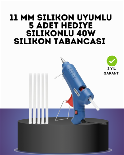 40W Sıcak Silikon Tabancası 5 Silikon Hediyeli Dayanıklı Tasarım