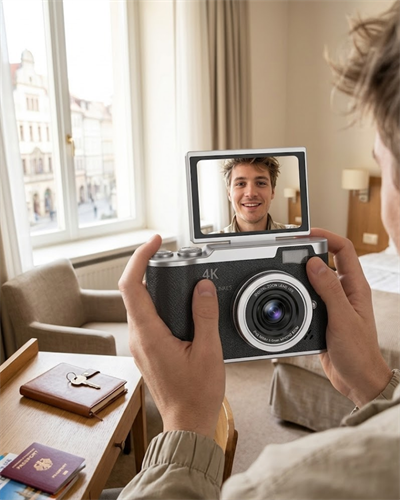 48 MP 4K Dijital Kamera 8X Zoom ve 180 Derece Ekran Yeni Başlayanlar İçin Uygun