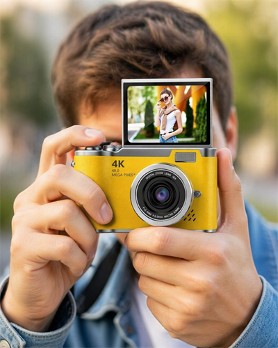 48 MP 4K Dijital Kamera Flip Ekranlı Vlog Selfie Çekim Profesyonel Fotoğraf Makinesi