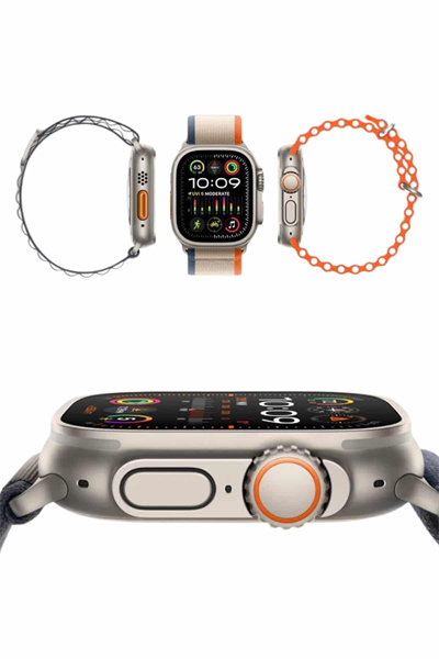 49mm Akıllı Saat Amoled Ekranlı Kadın Erkek Kol Saati Plastik Kordon