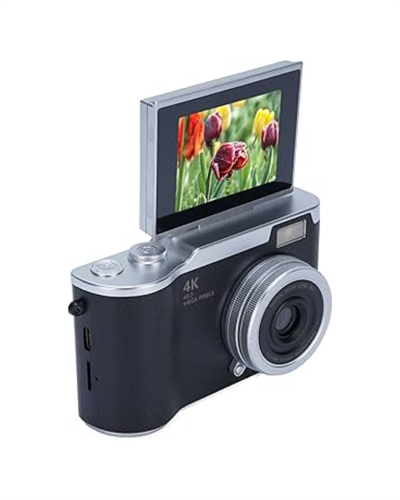 4K Dijital Kamera 48 MP 8X Zoom ve 180 Derece Flip Ekran Vlog Çekim Özellikli